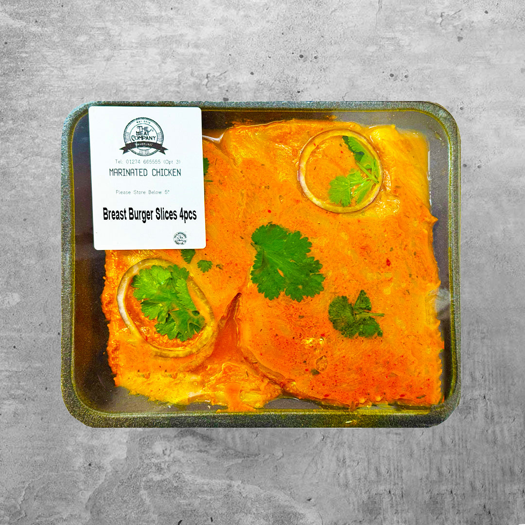 Marinated Halal Chicken Breast Burger Slices 4pcs @Halal Fine Foods